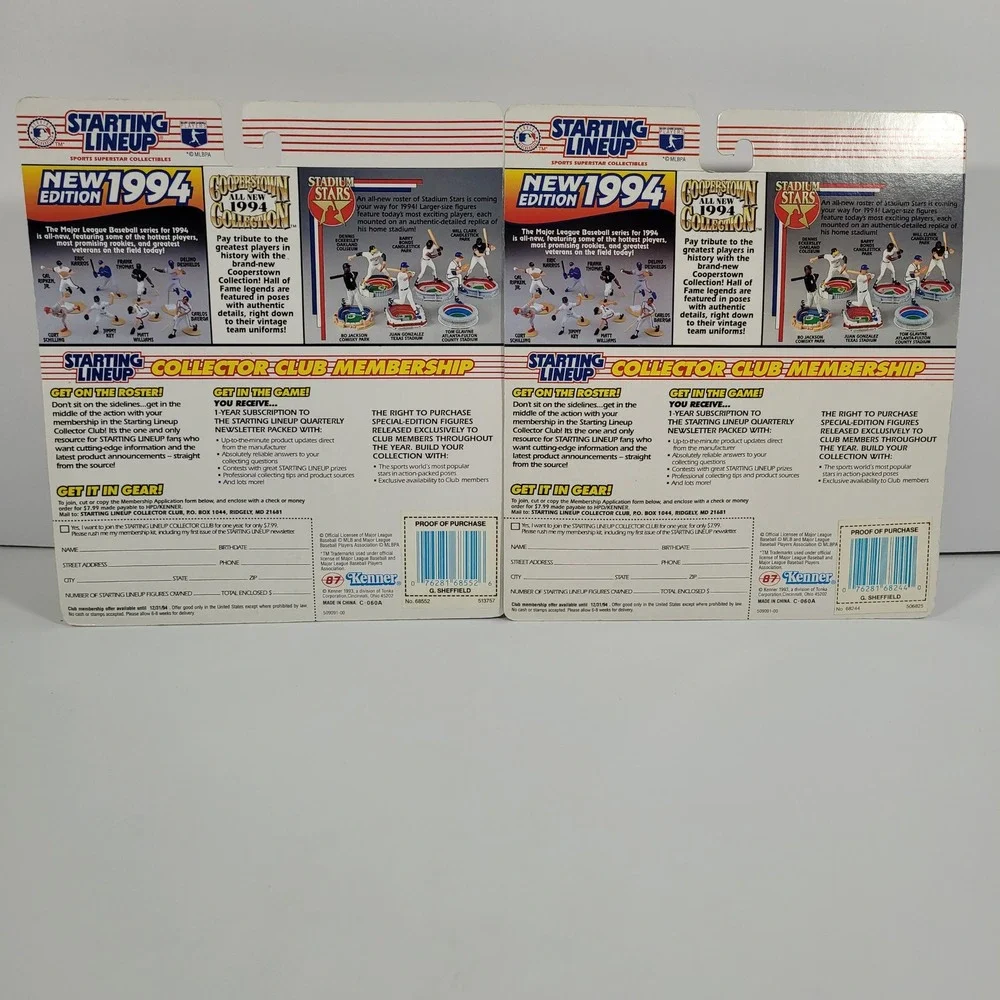 Gary Sheffield‎ 1994 Starting Lineup Florida Marlins Figures Lot of 2 Kenner New